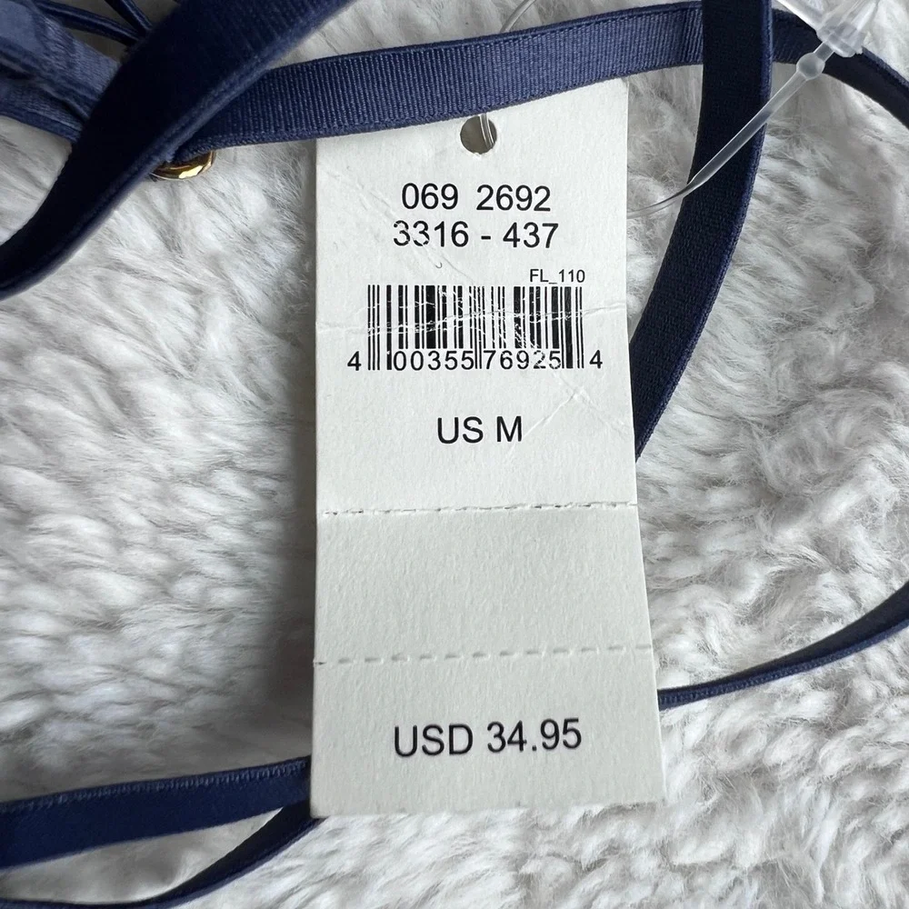 Aerie Women's Navy Blue Floral Lace Strappy Bralette Size Medium NWT 3316-437